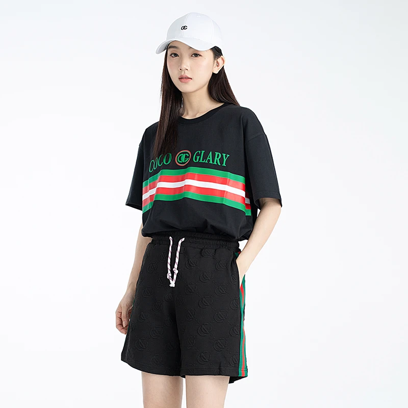 男女同款情侣装短袖t恤套装纯棉夏季23新款两件套装运动韩版潮流