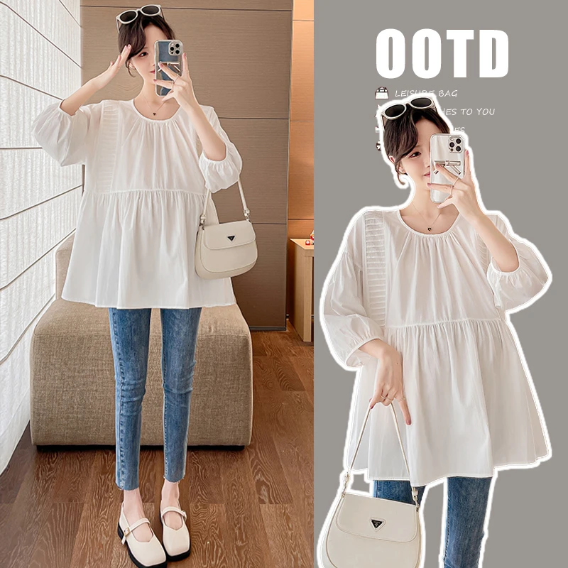 实拍2024春季新品时尚韩版设计感小众休闲遮肚衬衫宽松慵懒风上衣