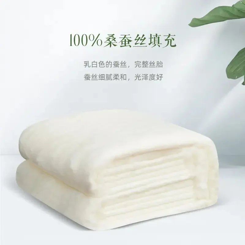 正宗纯手工【裸胎】蚕丝被100%桑蚕丝春秋被夏凉被子母被单双人冬被