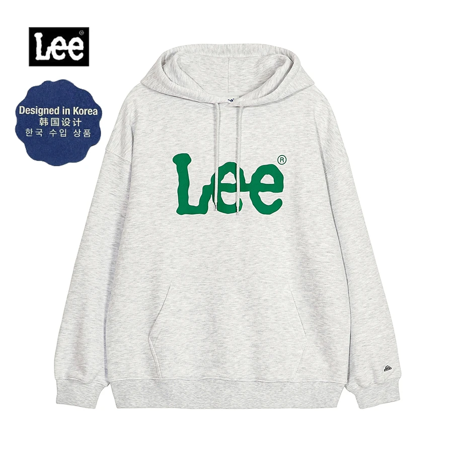 Lee【韩国设计】男女款灰色宽松连帽卫衣LUT006404203183-A04844