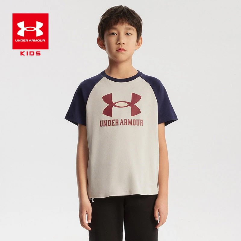 Under Armour/安德玛儿童纯棉短袖T恤户外休闲透气舒适春夏中大童
