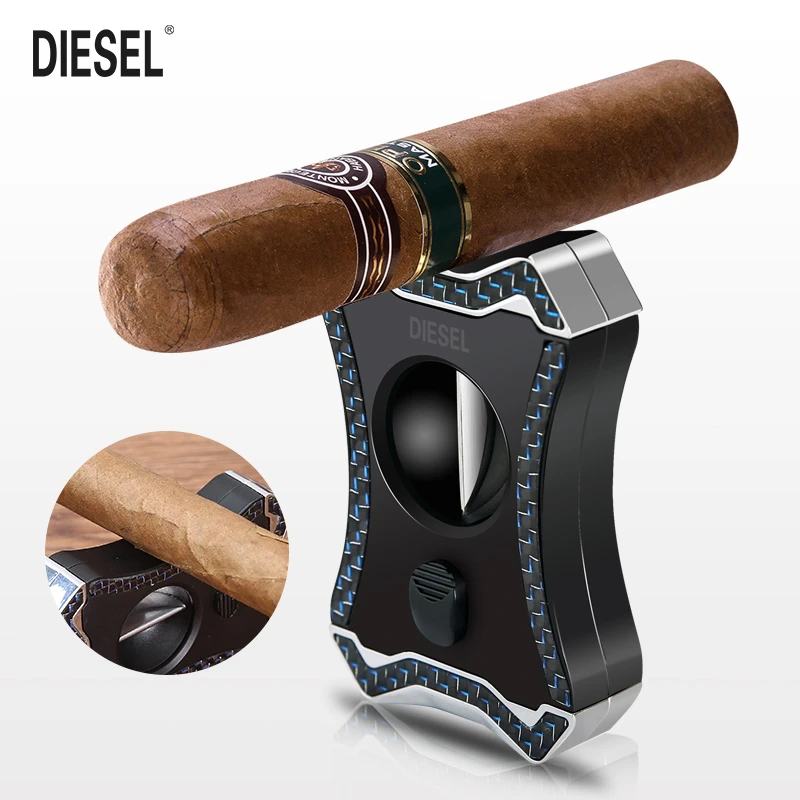 DIESEL雪加烟具V型切口雪茄剪V刀锋利高端时尚便携式烟托送礼烟具