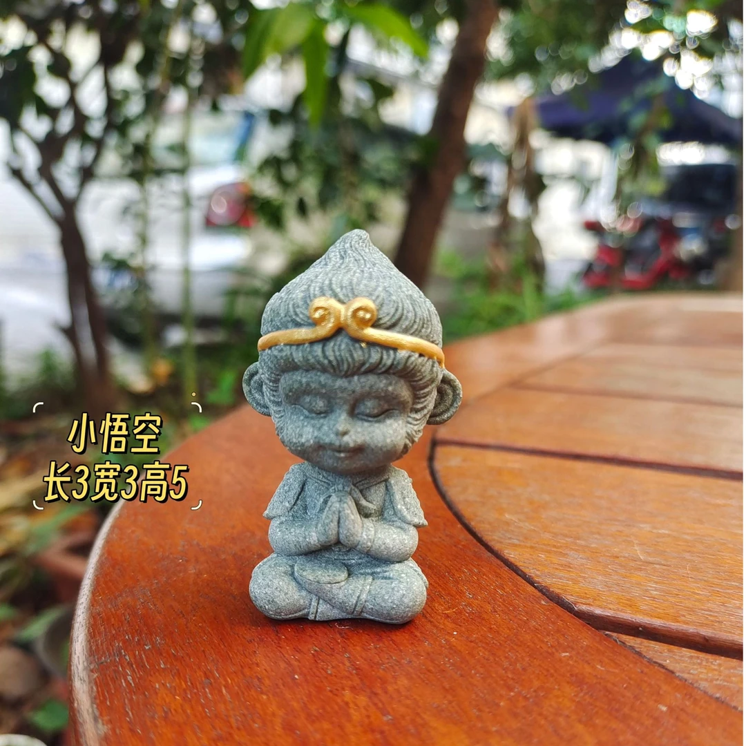 青砂石孙悟空手工斗战胜佛创意摆件茶室迷你茶宠石头造景装饰假山