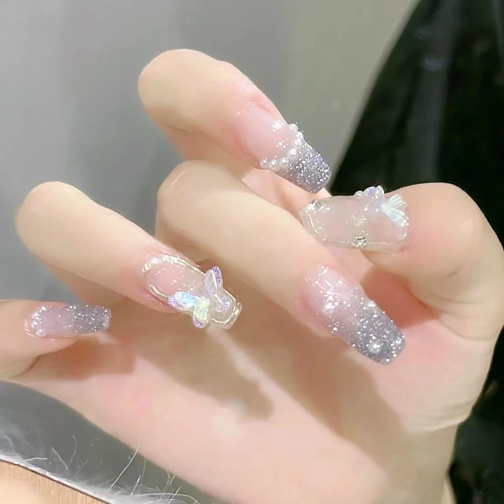 珍珠穿戴甲甜酷穿戴甲专用甲片纯欲腮红白法式美甲可拆卸假指甲片