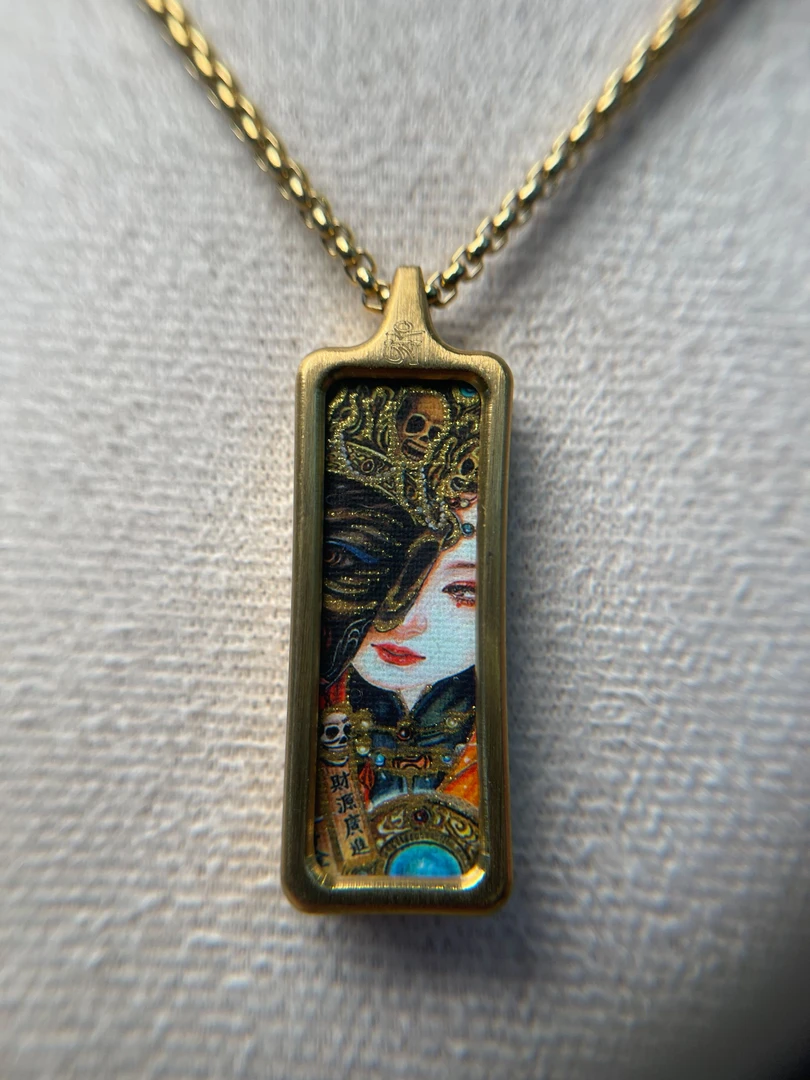 非金属文创布艺项链 纯手绘双面定制唐卡文创项链正宗西藏唐卡