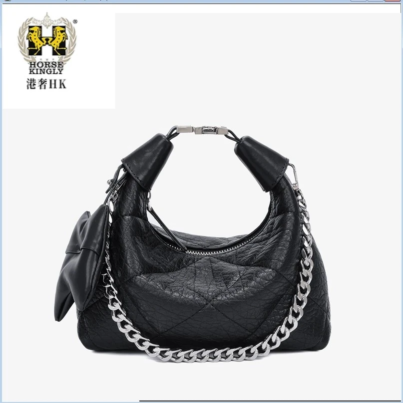 女士黑色腋下斜挎小方包菱格盒子包女时尚包通勤8803带礼盒