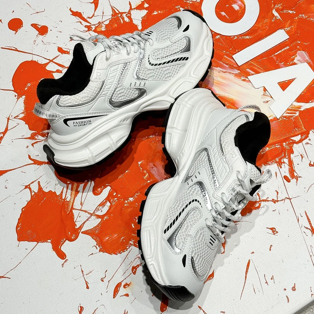 春季厚底老爹鞋女2025新款爆款时的网面透气轻便赵璐思休闲运动鞋