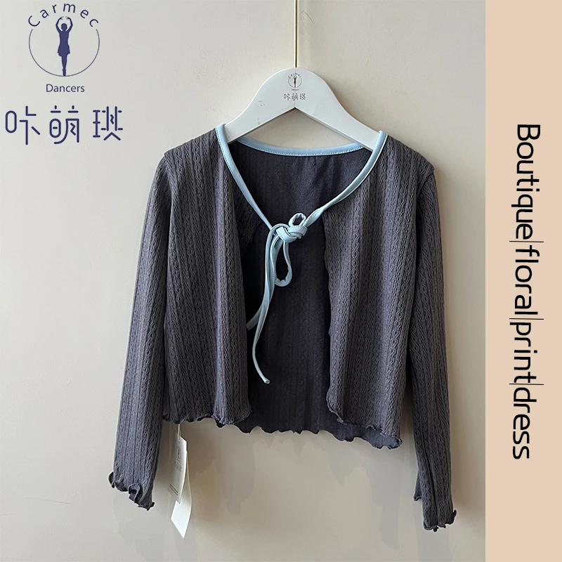 咔萌琪2274样衣毛衣儿童舞蹈服练功服中国舞连体夏季女童芭蕾舞服