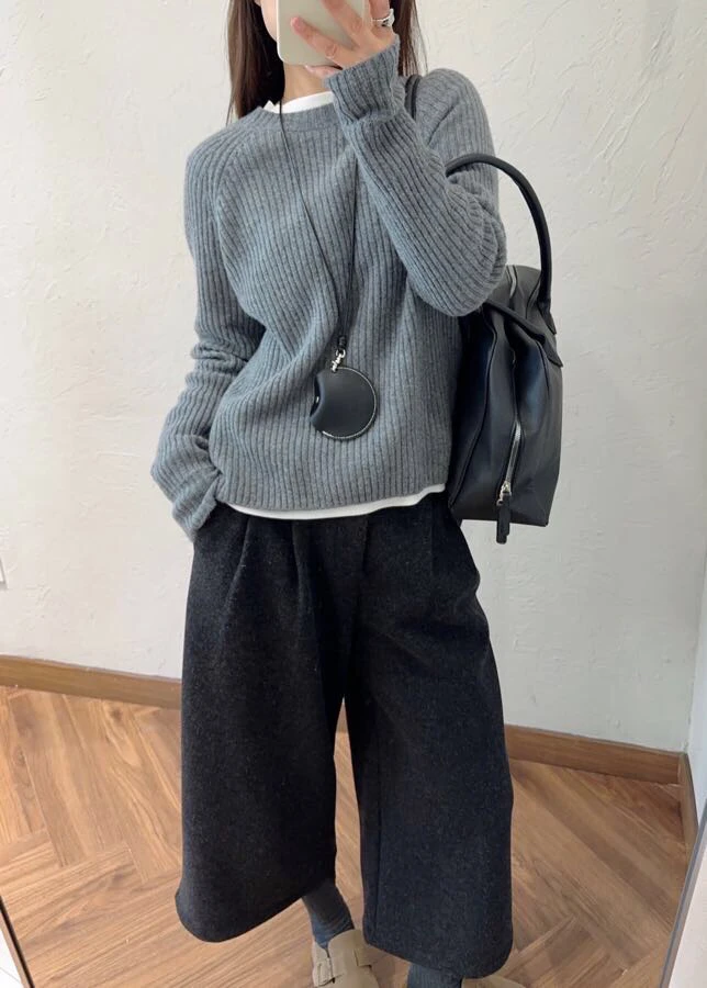 秋冬季宽松百搭毛衣7291