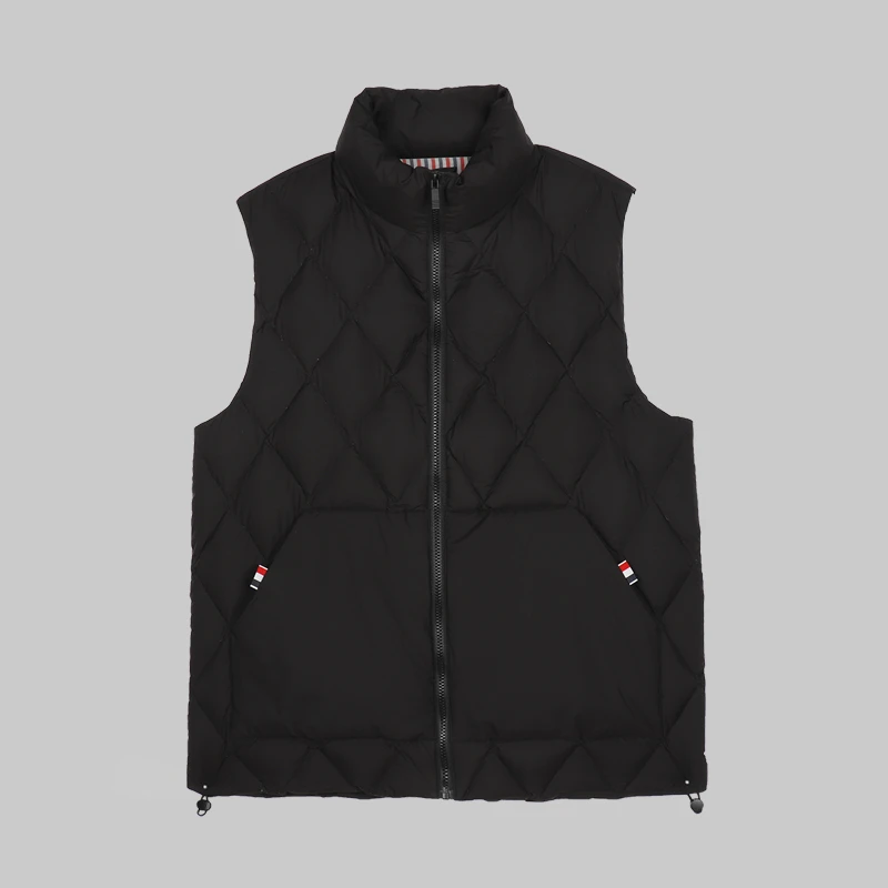 三色织带羽绒马甲