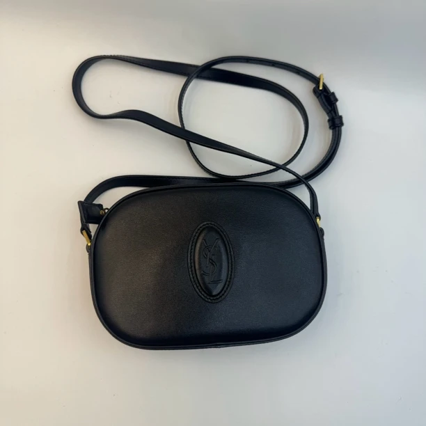 99新 YSL/圣罗兰 黑色光面相机包/香菜奢品/XC00652/休闲时尚女士