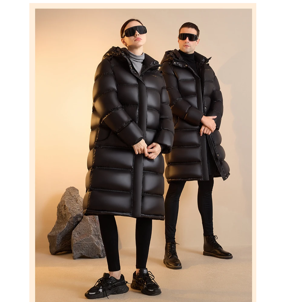 纤麦黑金八格极寒系列大码男女同款300斤加厚鹅绒服羽绒服外套228