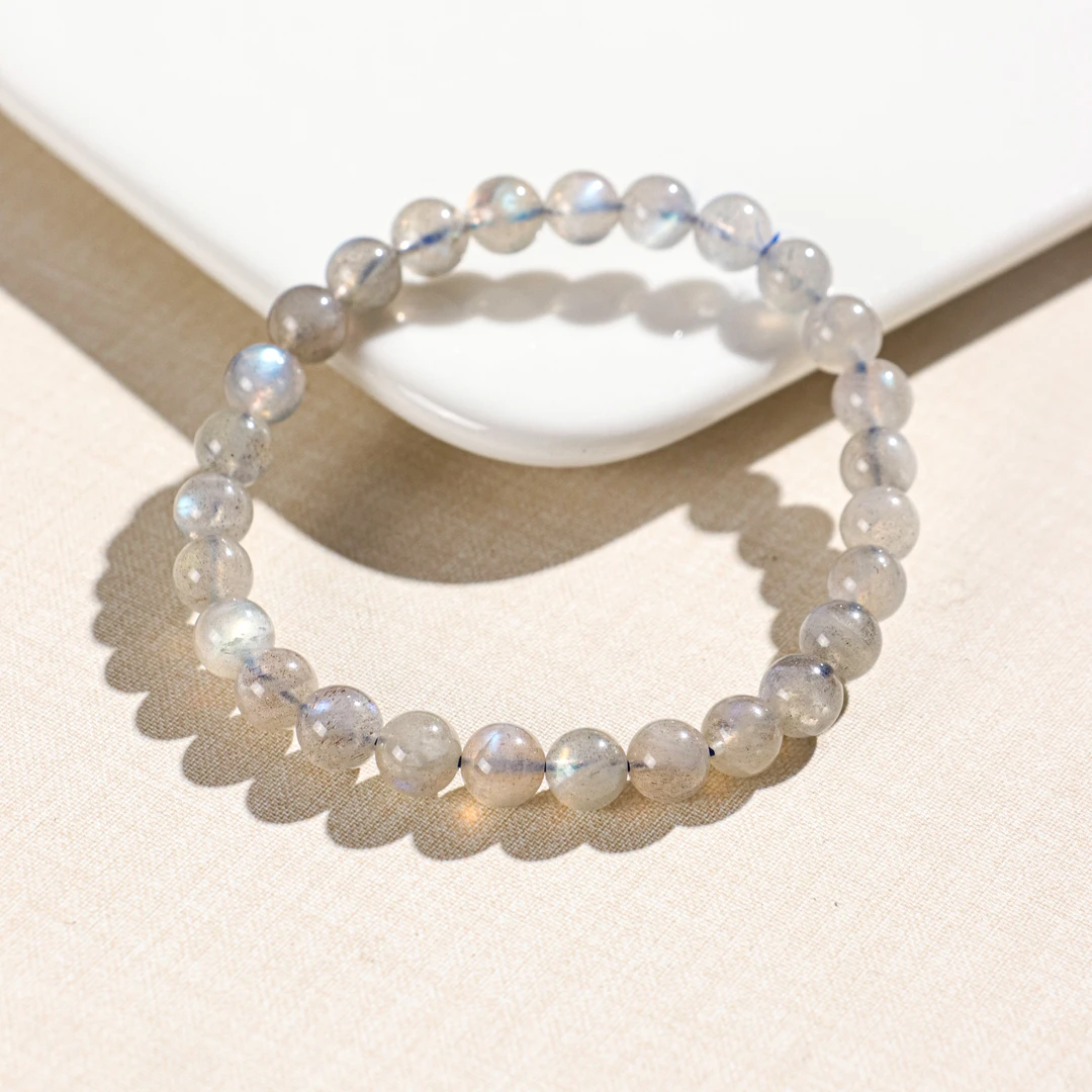 DL1961灰月光素圈精致手链-6+