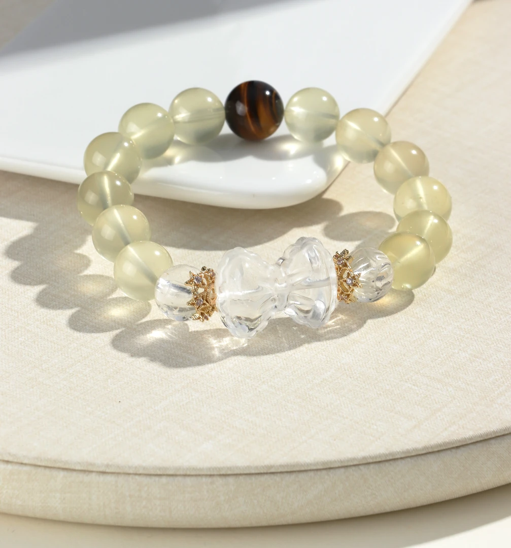 DL1332黄水晶蝴蝶结手链-12