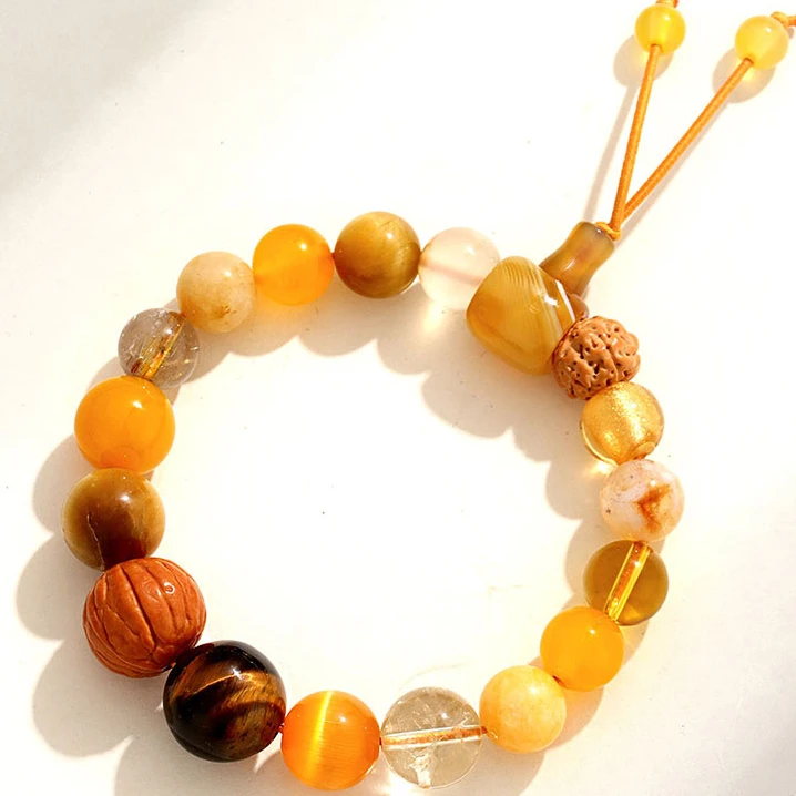 《富贵常在》DL1612黄水晶十八籽手链