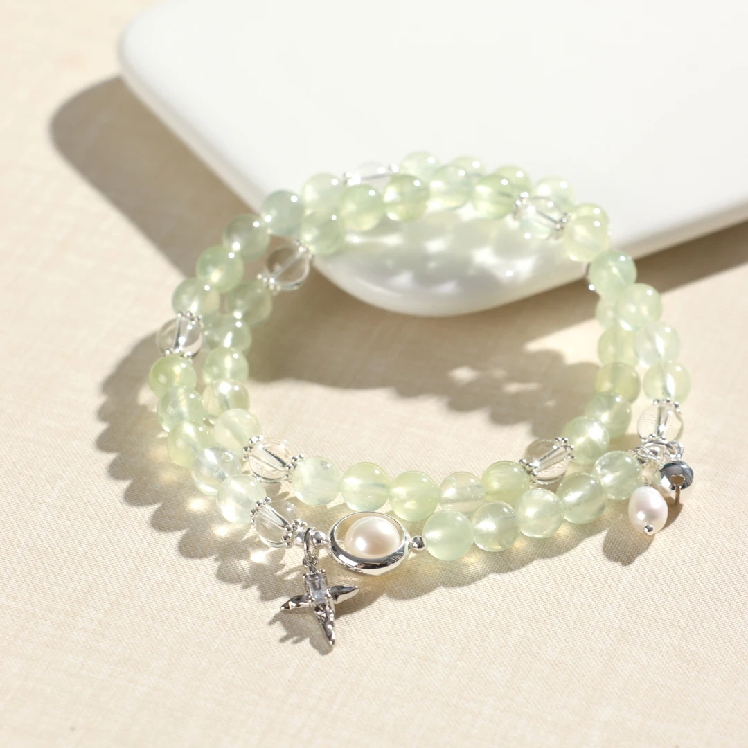 《小幸运》6-7M+葡萄石双圈星芒手链DL0513