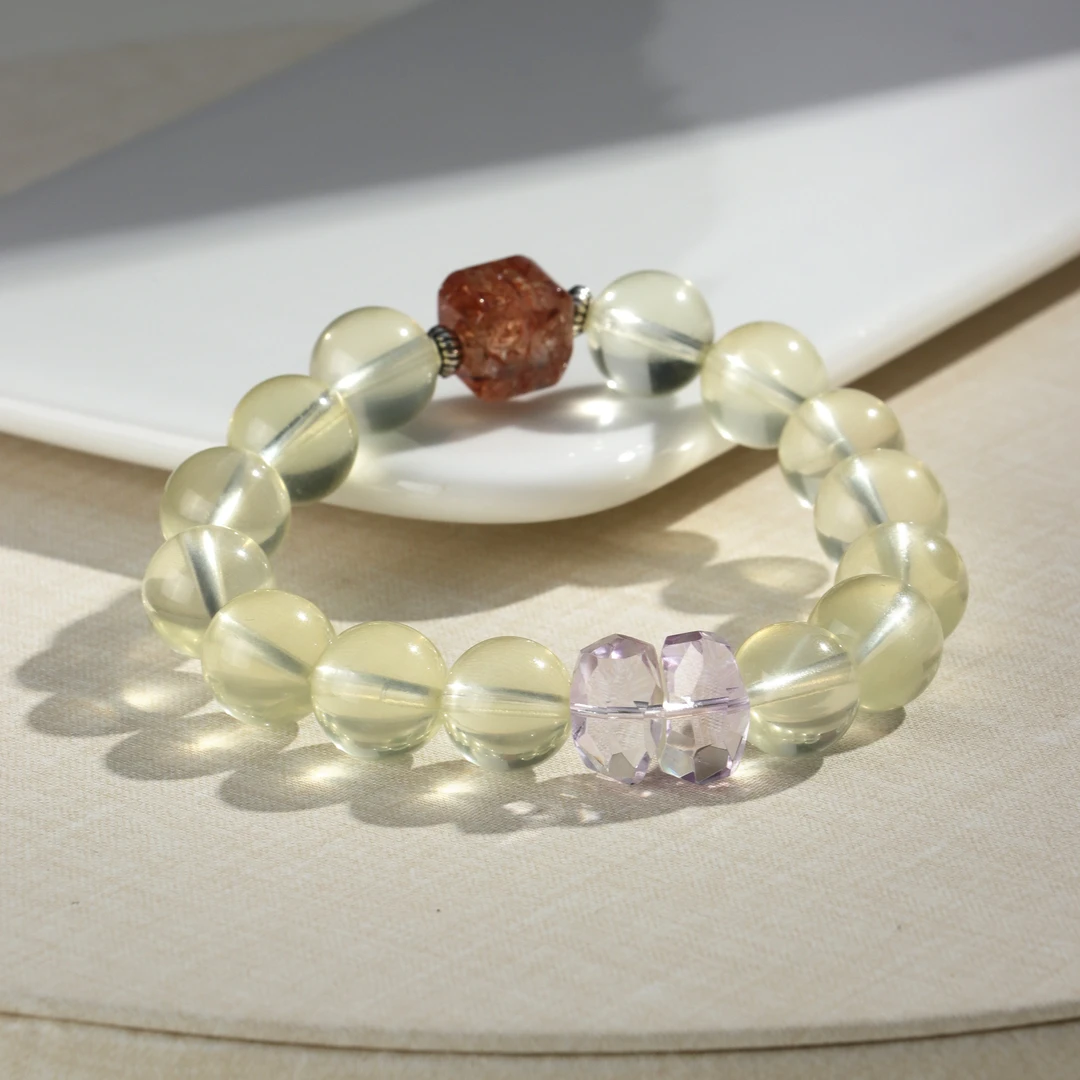 DL1267柠檬晶奶油方糖手链-11+