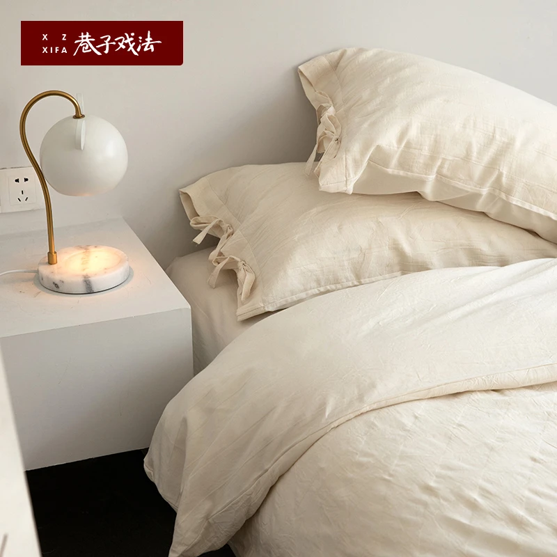 巷子戏法纯棉全棉浮雕提花双层纱in简约轻奢高级感四件套床上用品