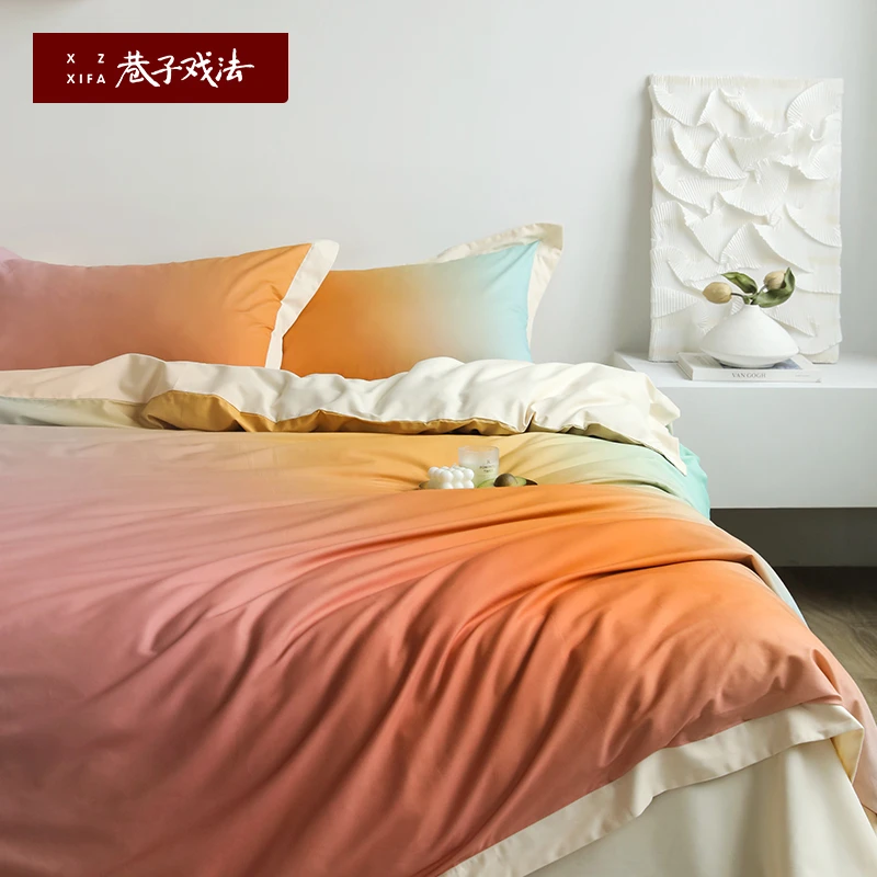 巷子戏法A类长绒棉全棉纯棉四件套磨毛床单被套100支床上用品秋冬