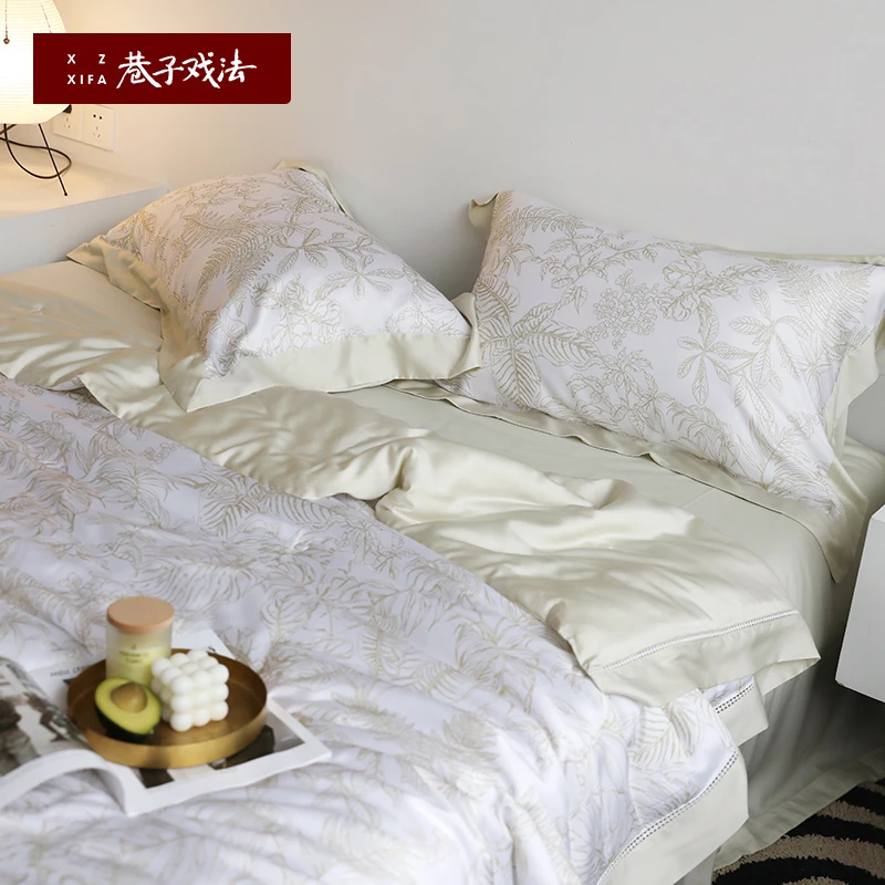 巷子戏法天丝四件套夏凉被床单被罩高级简约被套凉感丝滑床上用品