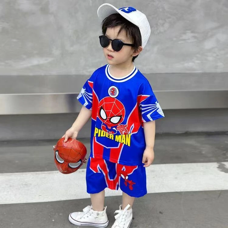 男童夏季夏装套装蜘蛛侠2024衣服新款短袖儿童小童童装宝宝