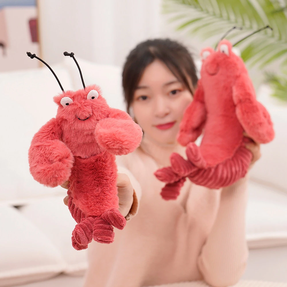 跨境毛绒玩具龙虾布娃娃螃蟹玩偶儿童安抚娃娃礼品可爱生日礼物