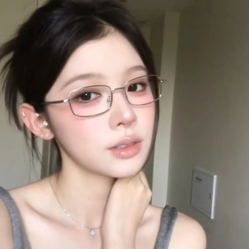 槑槑哒清冷高智感眼镜框斯文细边框近视眼镜女韩版潮防蓝光网红