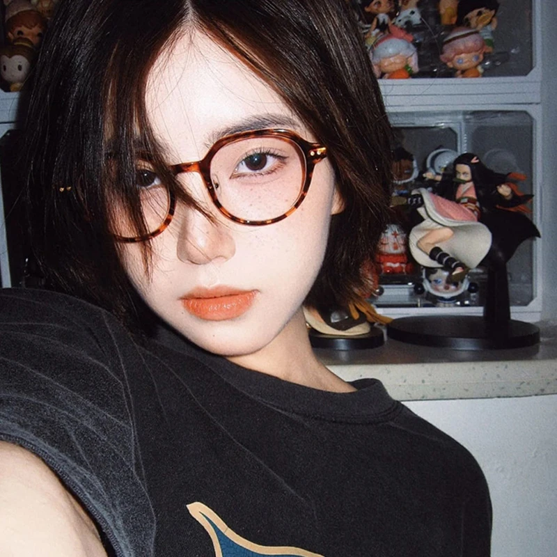 豹纹眼镜女防蓝光辐射复古素颜ins大脸显瘦网红近视眼镜框韩版潮