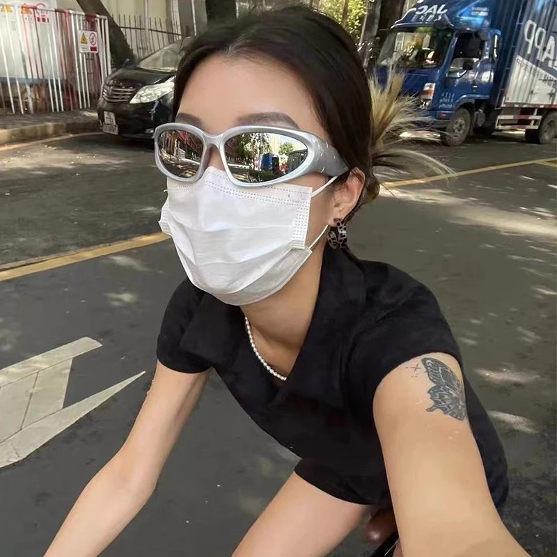 y2k赛博朋克科技感墨镜男款潮高级感痞帅骑行眼镜飞行员太阳眼镜