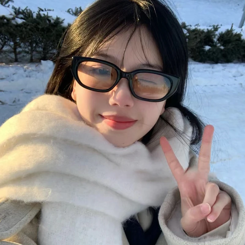 时髦小框浅茶色太阳眼镜女潮网红拍照嘻哈多边形墨镜ins防紫外线