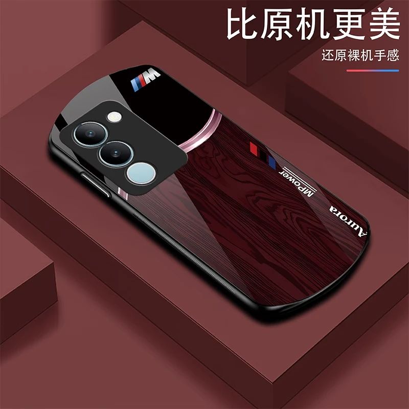 【vivo S17 Pro】新款弧形渐变钢化玻璃高端定制木纹防摔手机壳