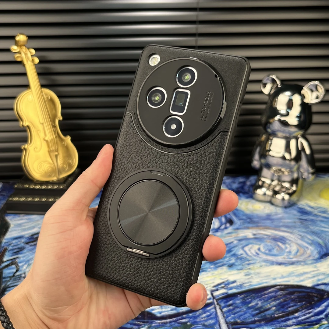 适用于OPPOFindX7/Ultra磁吸支架手机壳【360度旋转磁吸+荔枝皮纹】