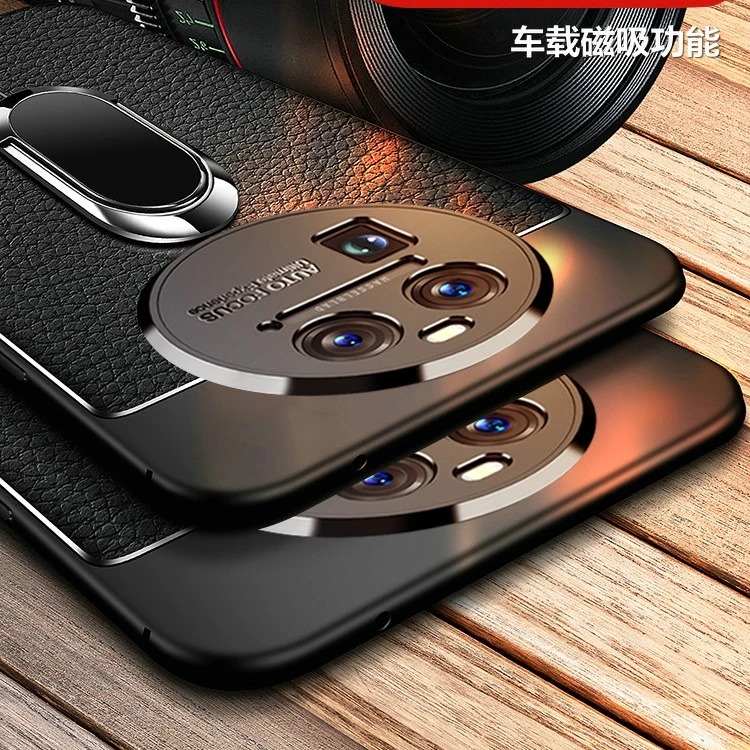 OPPO FindX6 Pro手机壳硅胶荔枝皮纹手感舒适防滑防手汗奢华商务