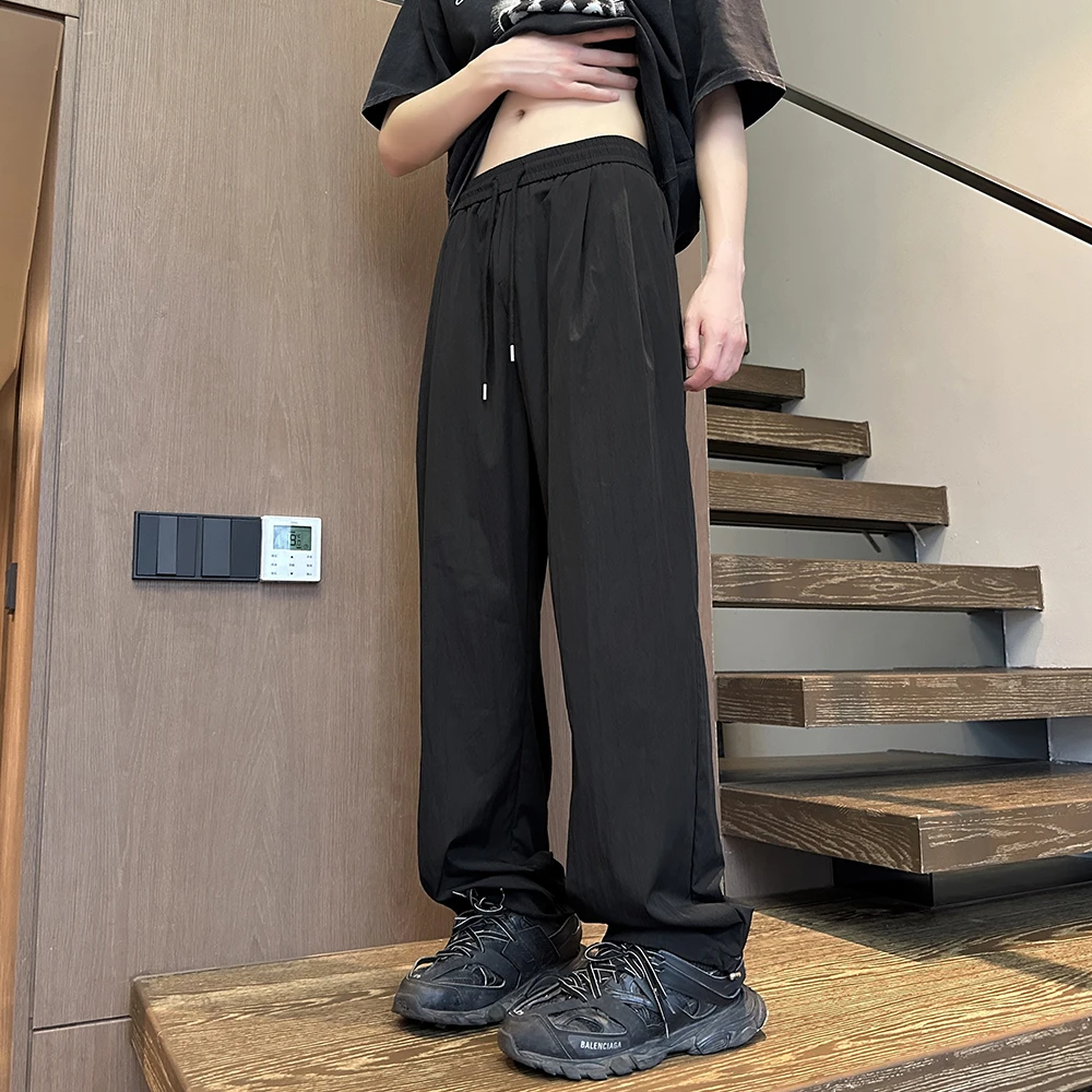 2024夏季新款潮流直筒速干阔腿裤男女同款百搭ins休闲宽松休闲裤