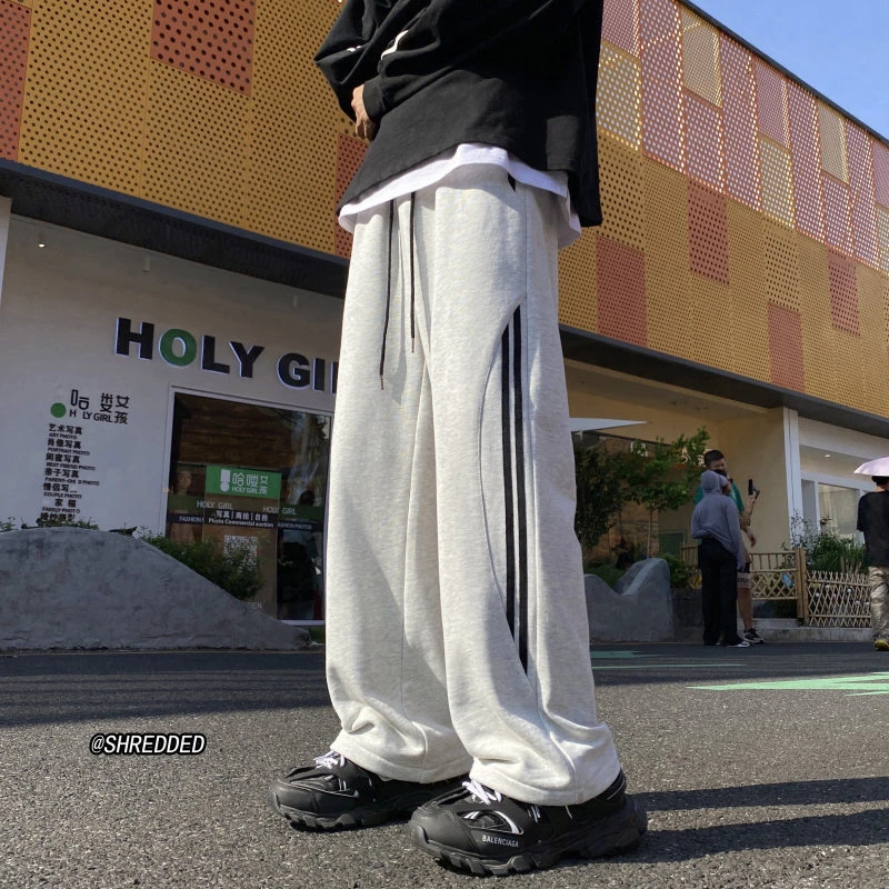 2024秋季新款美式高街运动宽松休闲裤阔腿裤男女同款百搭潮流卫裤