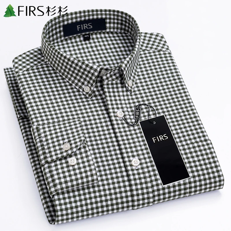 杉杉 100%纯棉长袖衬衫男款春秋季细腻质感休闲穿搭男士商务衬衣
