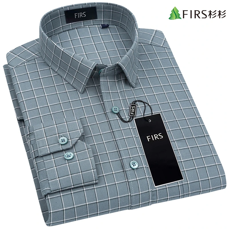 杉杉纯棉磨毛衬衫男装长袖春秋季商务休闲百搭高端上档次衬衣外套