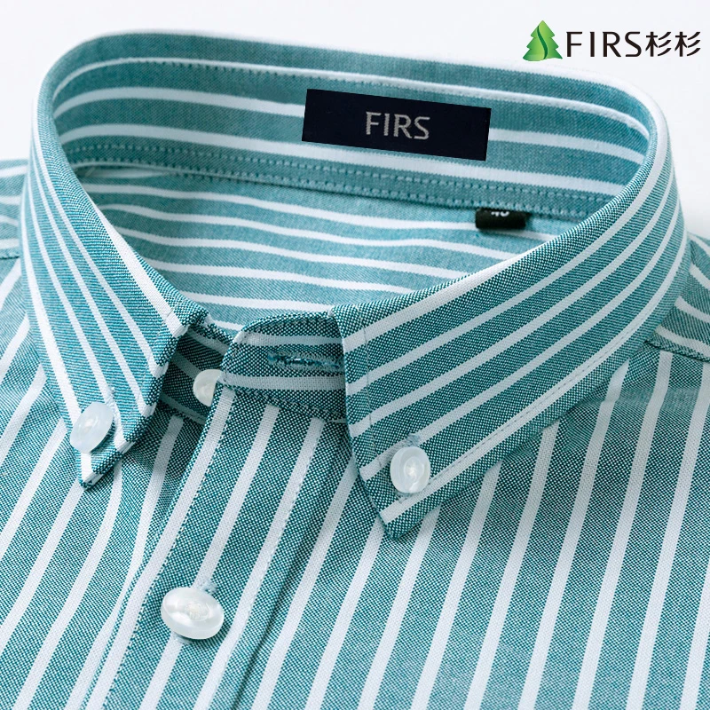 FIRS/杉杉正品牌男装 纯棉条纹衬衫男款百搭休闲衬衣春装长袖上衣