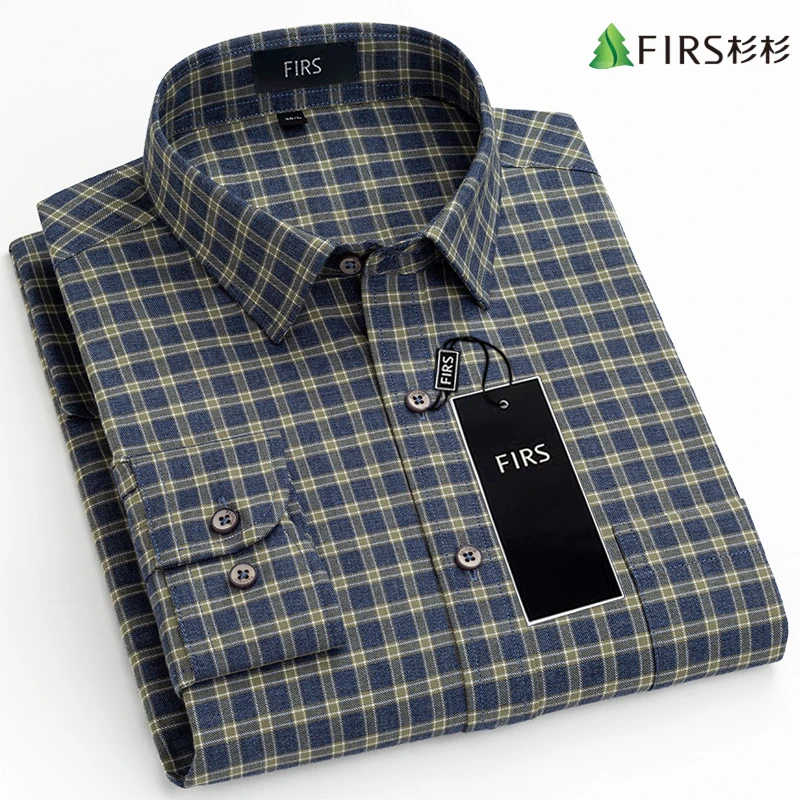 杉杉纯棉男装 40-50岁高档男式衬衫2025新款爆款全棉格子长袖衬衣