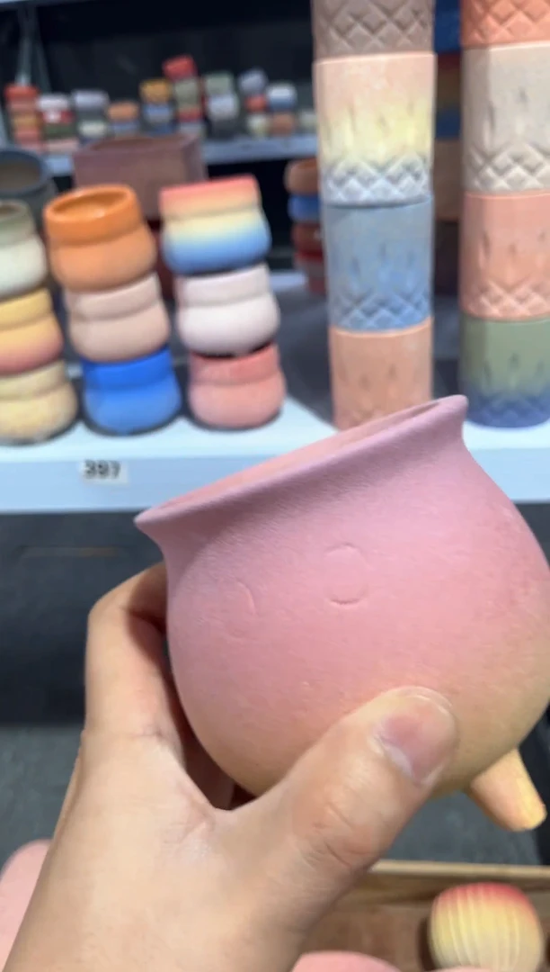 【闪购商品】陶瓷20CM以下新款麦饭石花盆