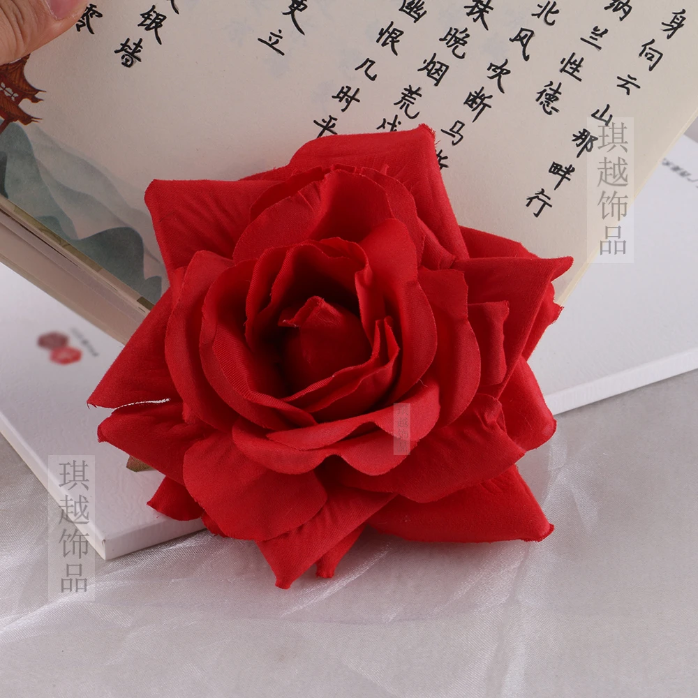 琪越【玫瑰心事】绢花花朵发夹汉服仙女头花古风发饰直播配饰胸花