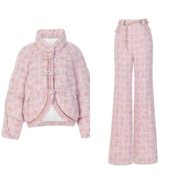 辰辰木子店冬装新款粉色外套裤子（特价品no推no焕）