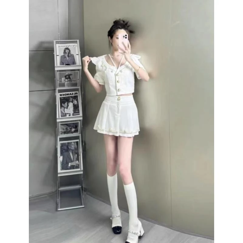 辰辰木子2024夏季新款重工钉珠刺绣海军领外套