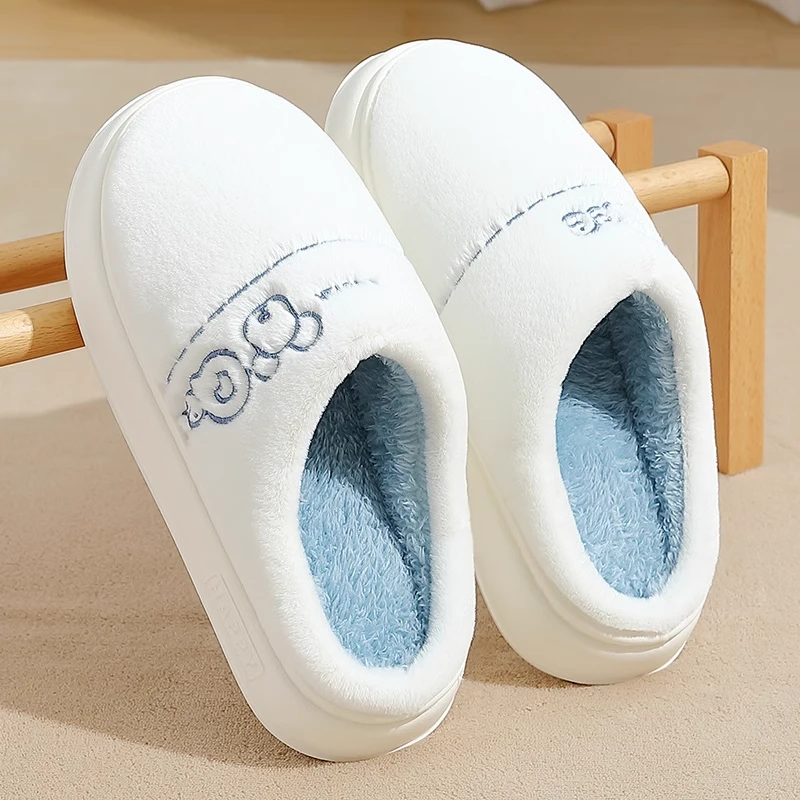 棉拖鞋女士2023新款冬季室内家居厚底防滑加绒保暖情侣家用棉拖男