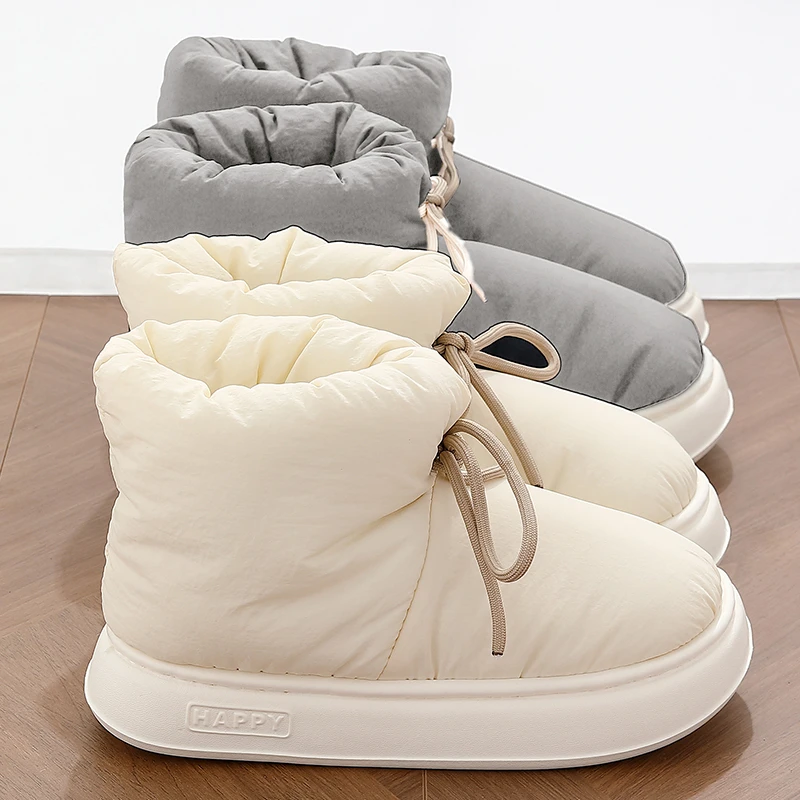 高帮防水棉拖鞋女士冬季外穿2023新款厚底室内家居保暖包跟棉鞋女