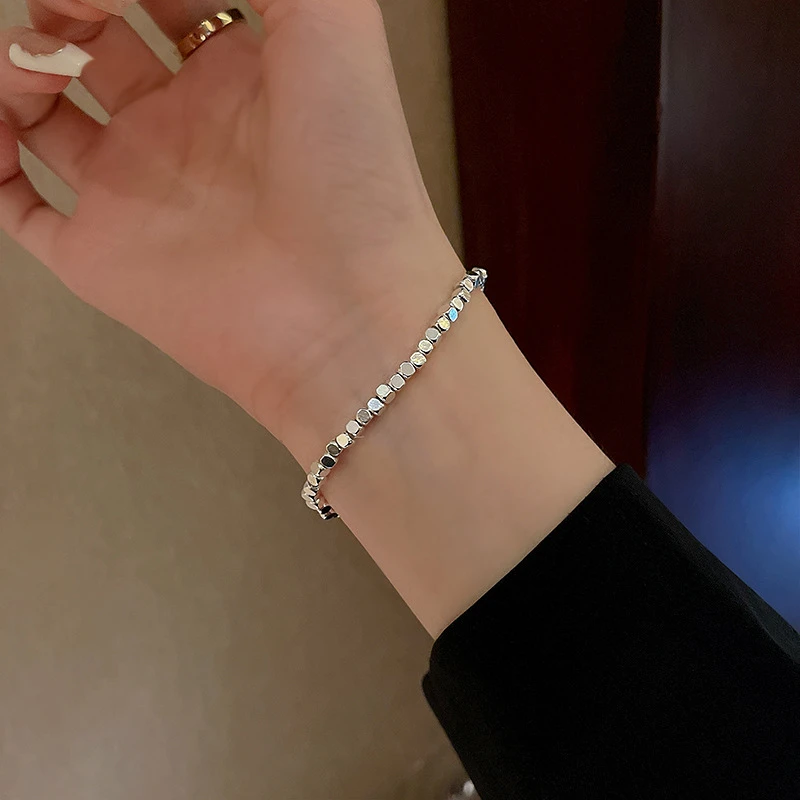 银色手链年新款碎银几两手链女夏季轻奢百搭闺蜜手串复古简约