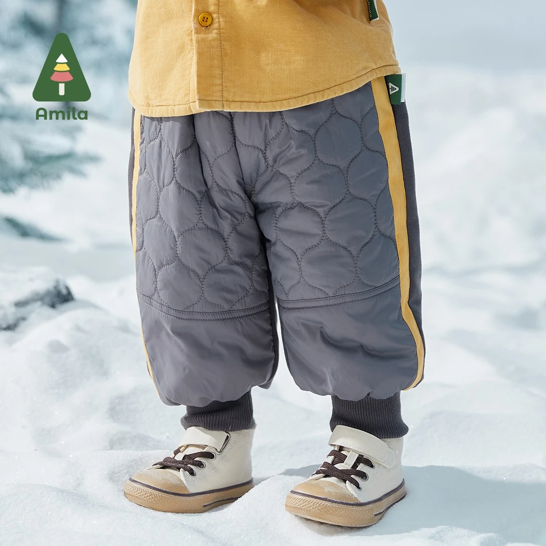 【啊咪啦】儿童男童拼接棉裤冬季1-6岁童装啊咪啦美育童装5DMK201