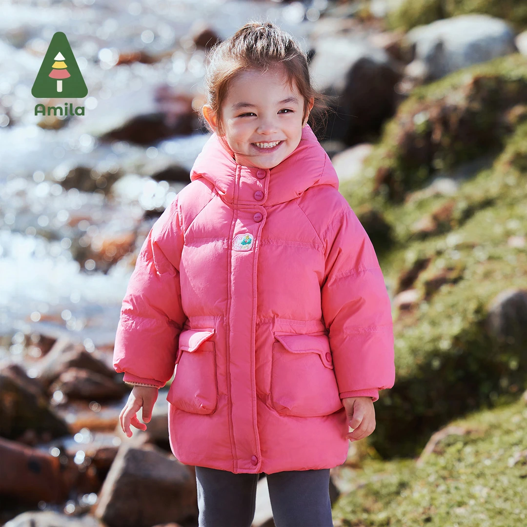 SPK-9【天空面包】白鹅绒羽绒服Amila儿童冬季中长款保暖5D3YR453-1
