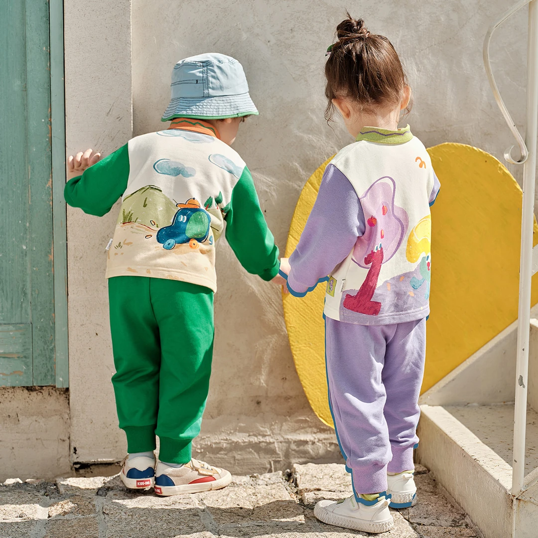 Amila儿童春秋POLO洋气时尚套装上衣+裤子休闲3C4KT029长袖春秋季