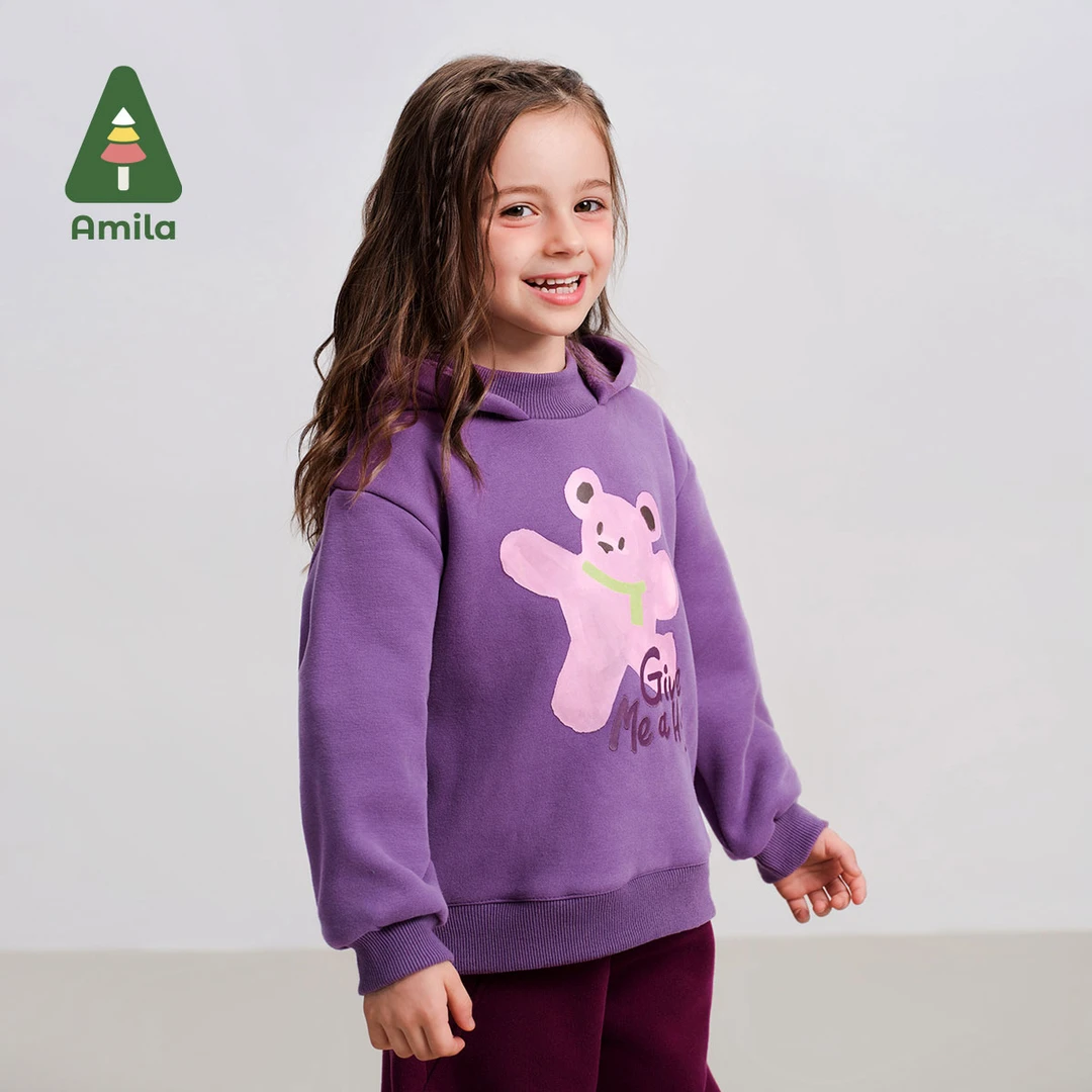 秋冬季上新款休闲风小熊连帽卫衣中性款ZD4WY563